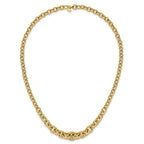 14K Polished Fancy Graduated Circle Link Necklace