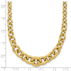 14K Polished Fancy Graduated Circle Link Necklace