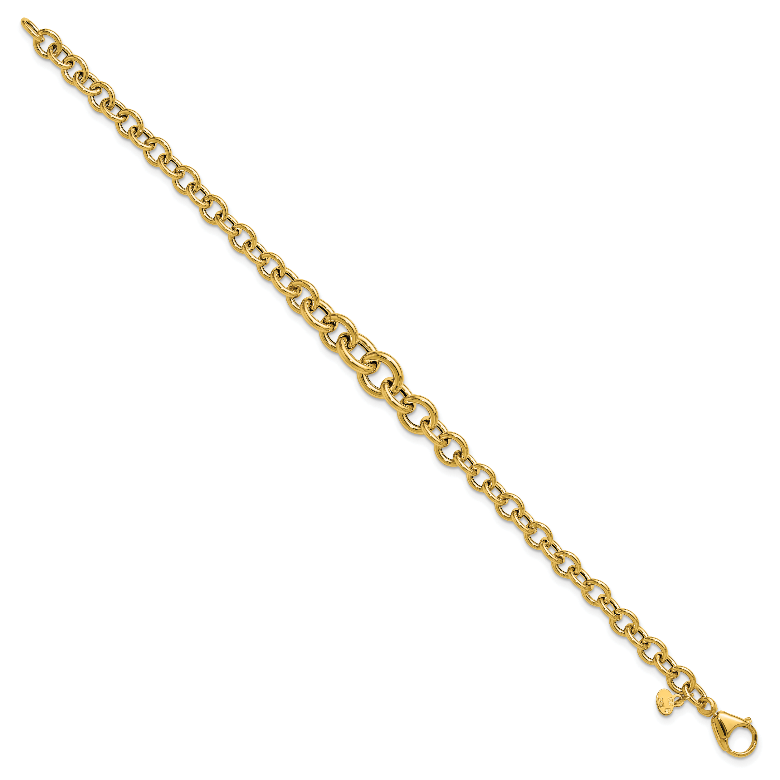 14K Polished Fancy Graduated Circle Link bracelet Secondary image