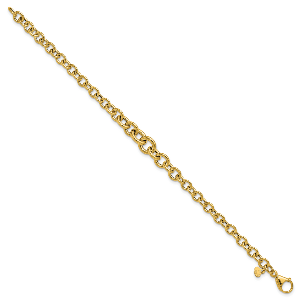 14K Polished Fancy Graduated Circle Link bracelet