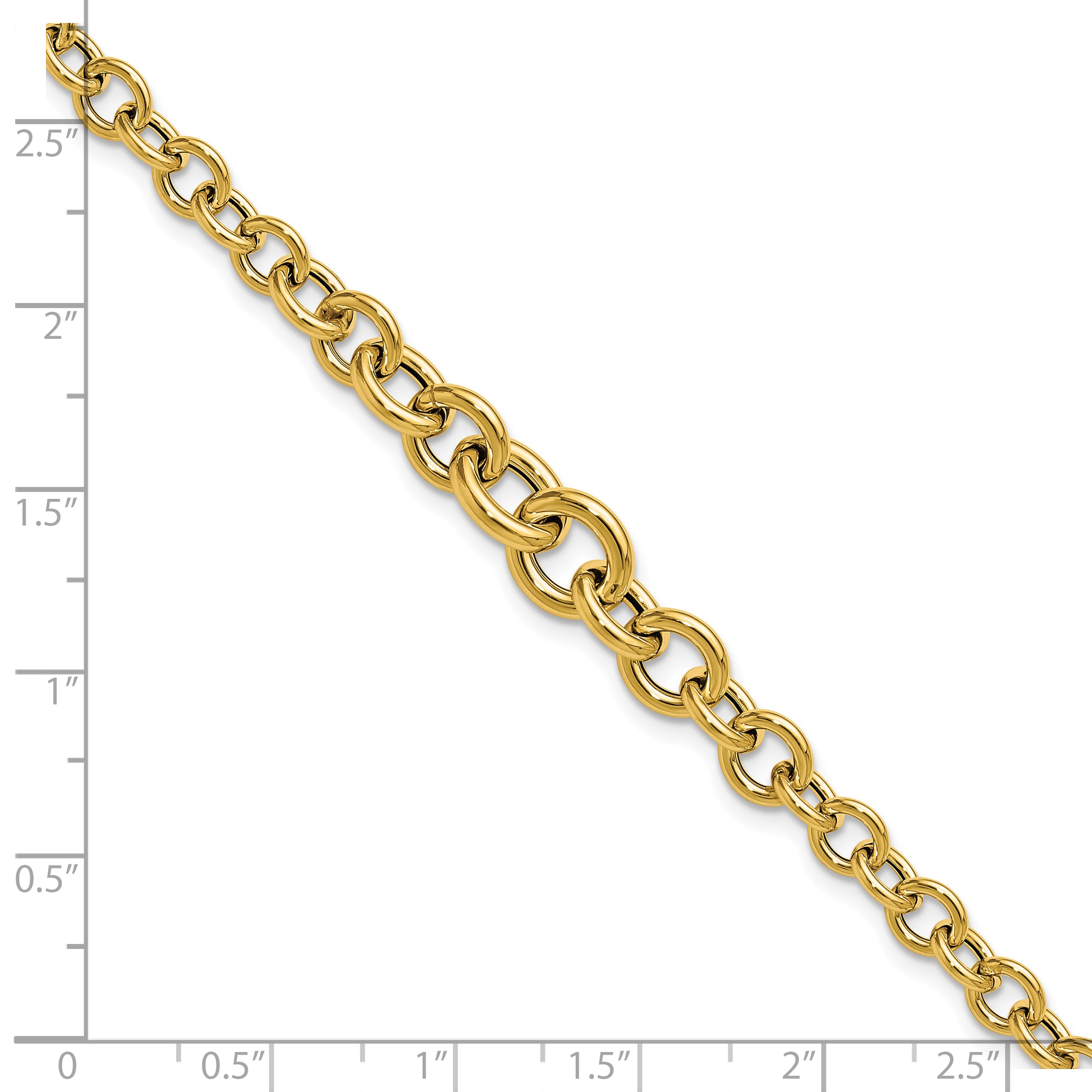14K Polished Fancy Graduated Circle Link bracelet