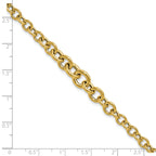 14K Polished Fancy Graduated Circle Link bracelet