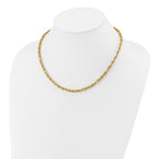 14K Polished and Textured Fancy Link Necklace