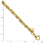 14K Polished and Textured Fancy Link Bracelet