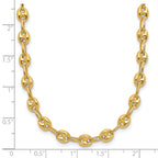 14K Polished Puffed Mariner Link Necklace
