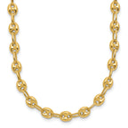 14K Polished Puffed Mariner Link Necklace