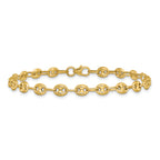 14K Polished Puffed Mariner Link Bracelet