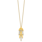 14K Two-tone Polished/Dia-cut Fancy w/1in ext. Necklace