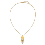 14K Two-tone Polished/Dia-cut Fancy w/1in ext. Necklace