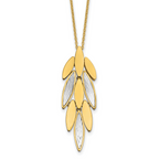 14K Two-tone Polished/Dia-cut Fancy w/1in ext. Necklace