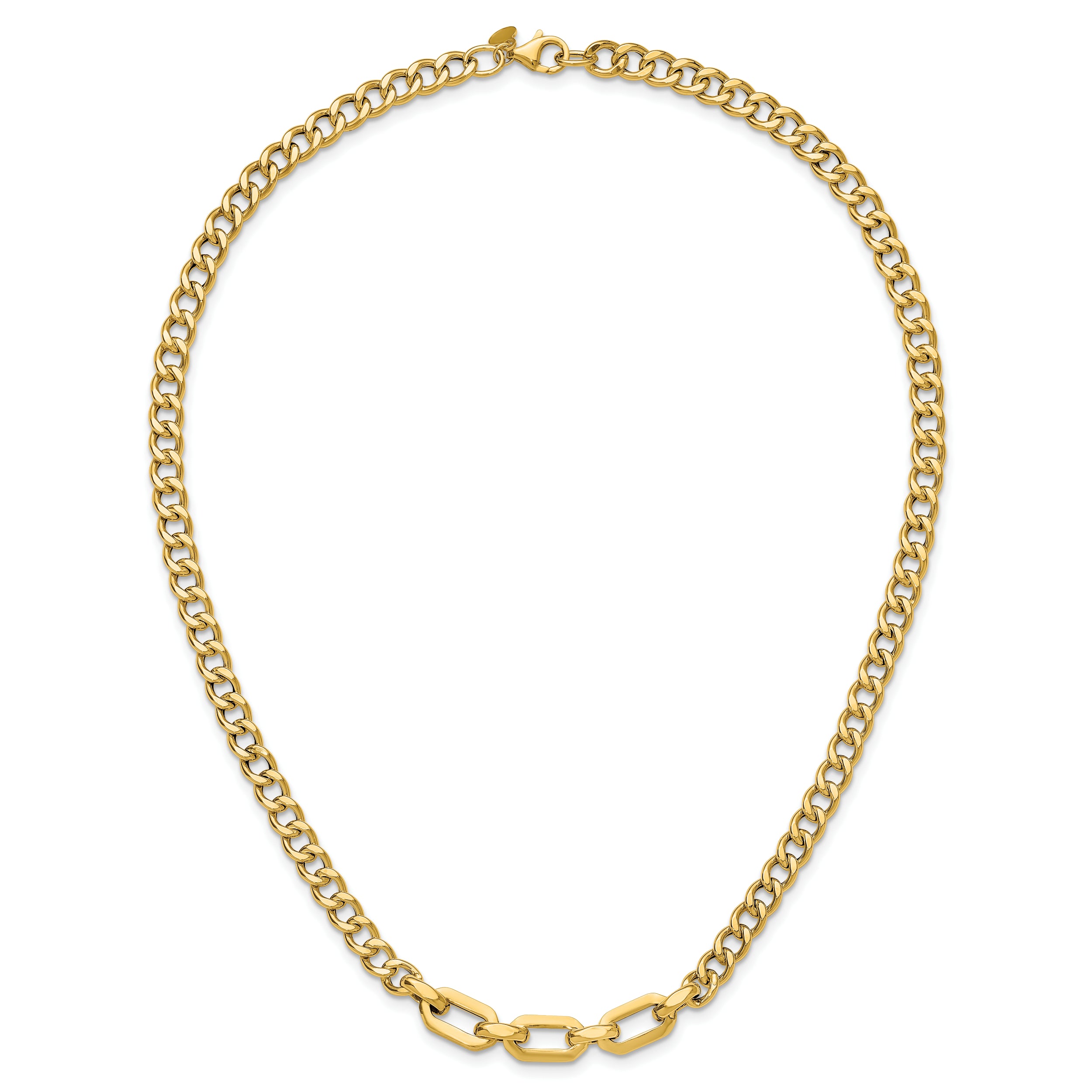 14K Polished Fancy Link Necklace