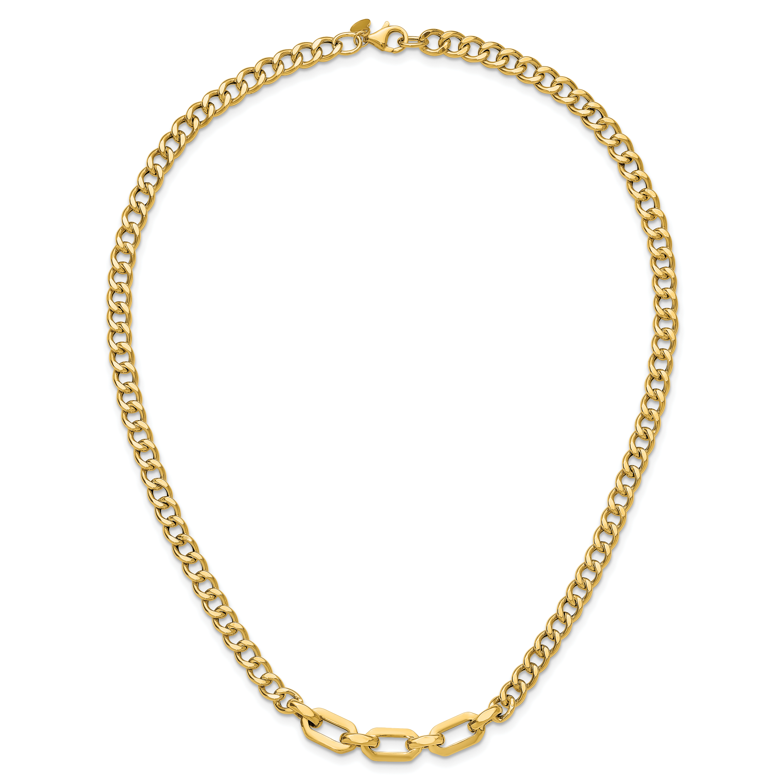 14K Polished Fancy Link Necklace