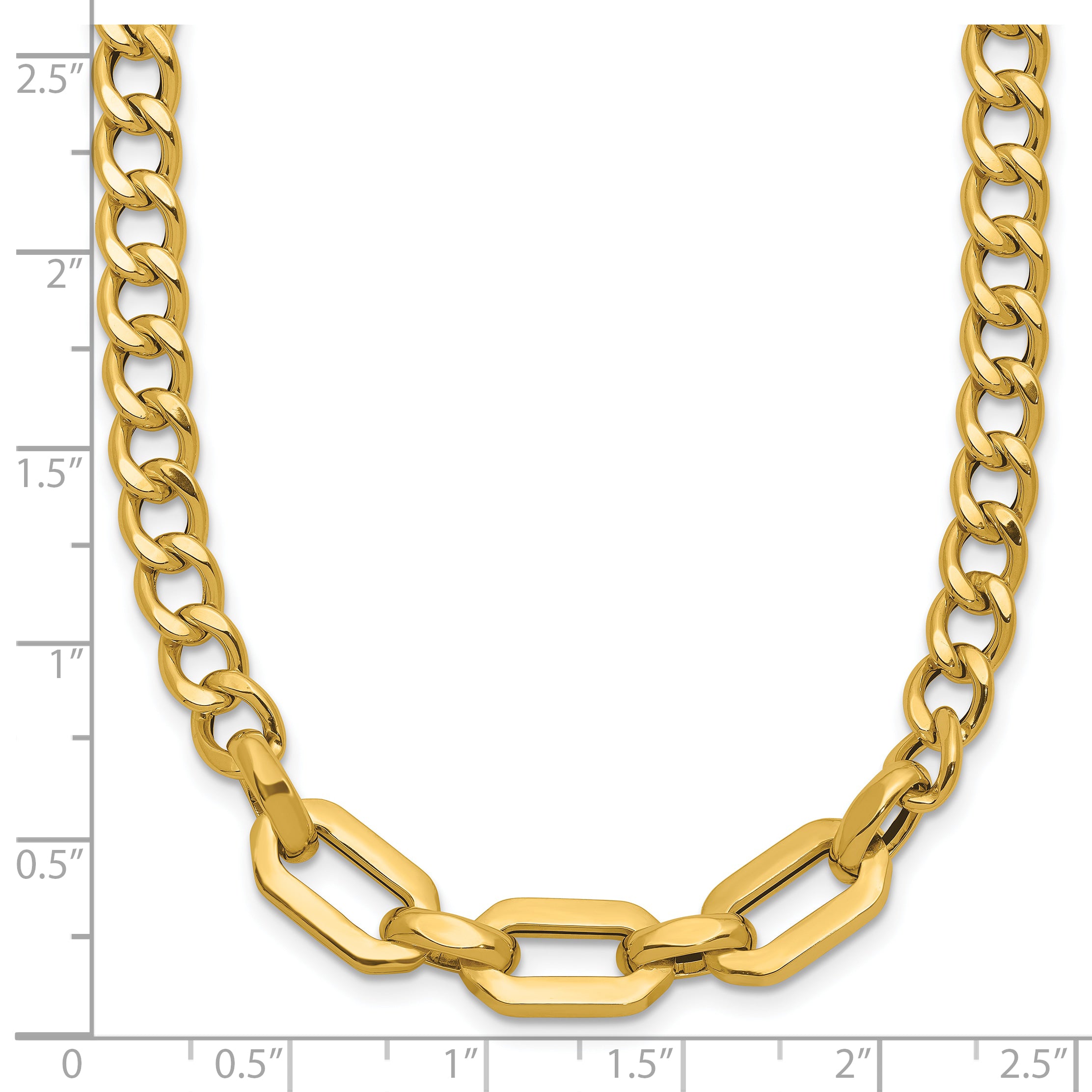 14K Polished Fancy Link Necklace