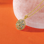 14K Two-tone Polished and Diamond-cut Fancy Pendant