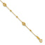 14K Puffed Mariner Beaded 9 inch Plus 1 inch Extender - Total 10 inch Anklet