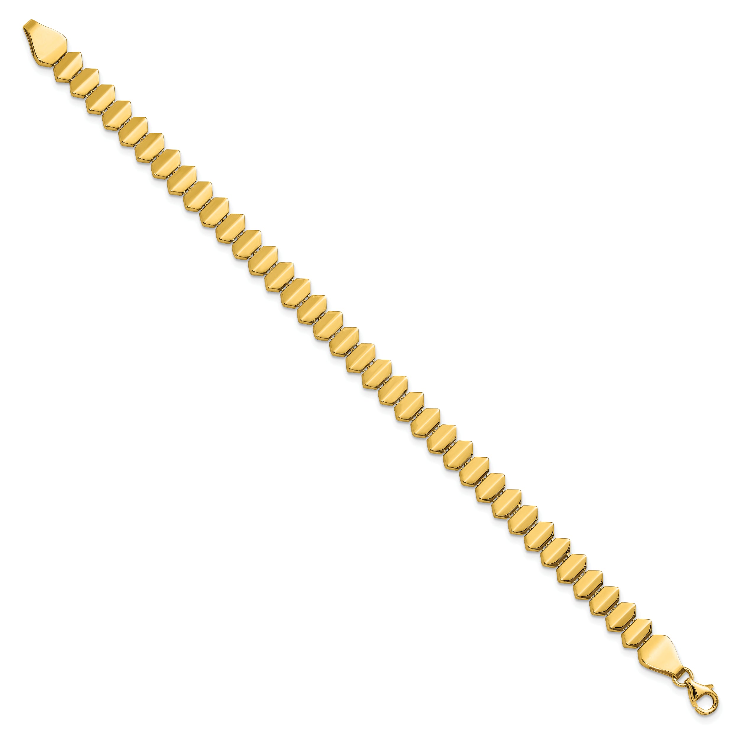 14K Polished Fancy Geometric Link Bracelet