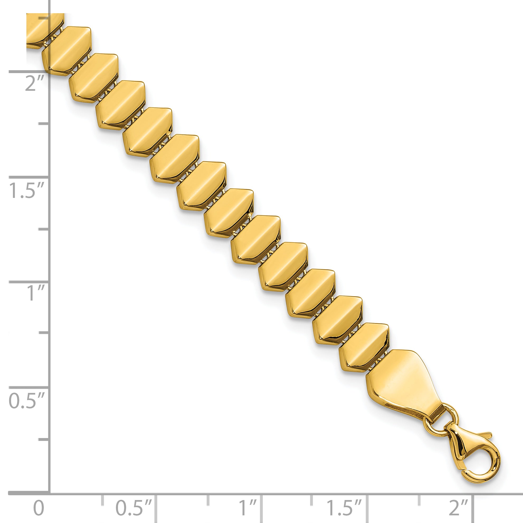 14K Polished Fancy Geometric Link Bracelet