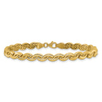14K Polished Fancy Wave Link Bracelet