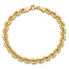 14K Polished Fancy Wave Link Bracelet