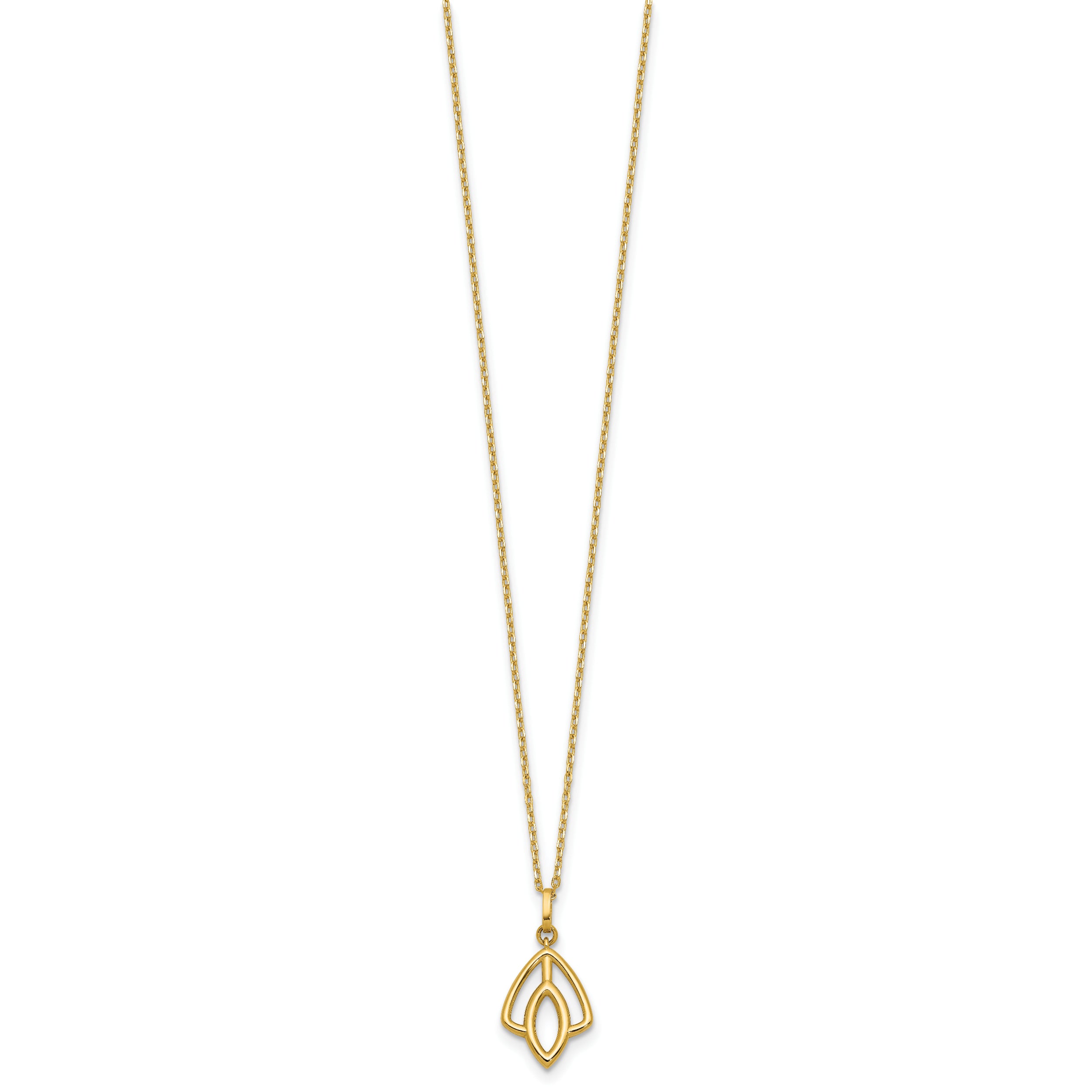 14K Polished Floral Pendant Necklace