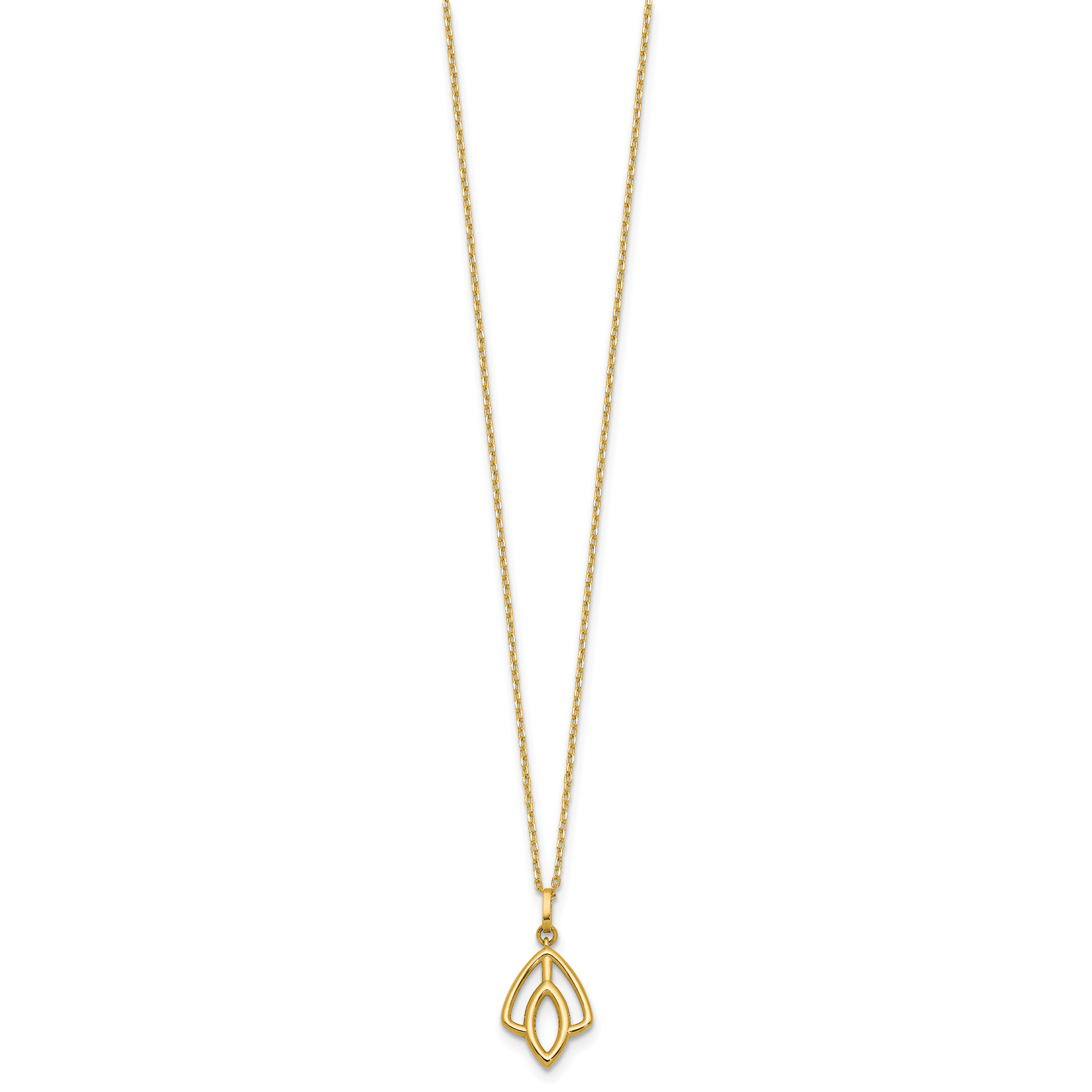 14K Polished Floral Pendant Necklace Secondary image