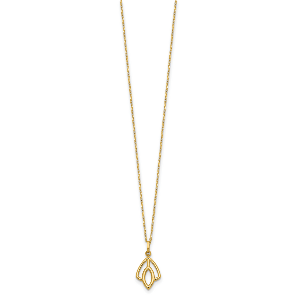 14K Polished Floral Pendant Necklace