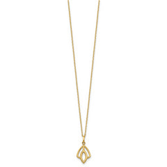 14K Polished Floral Pendant Necklace