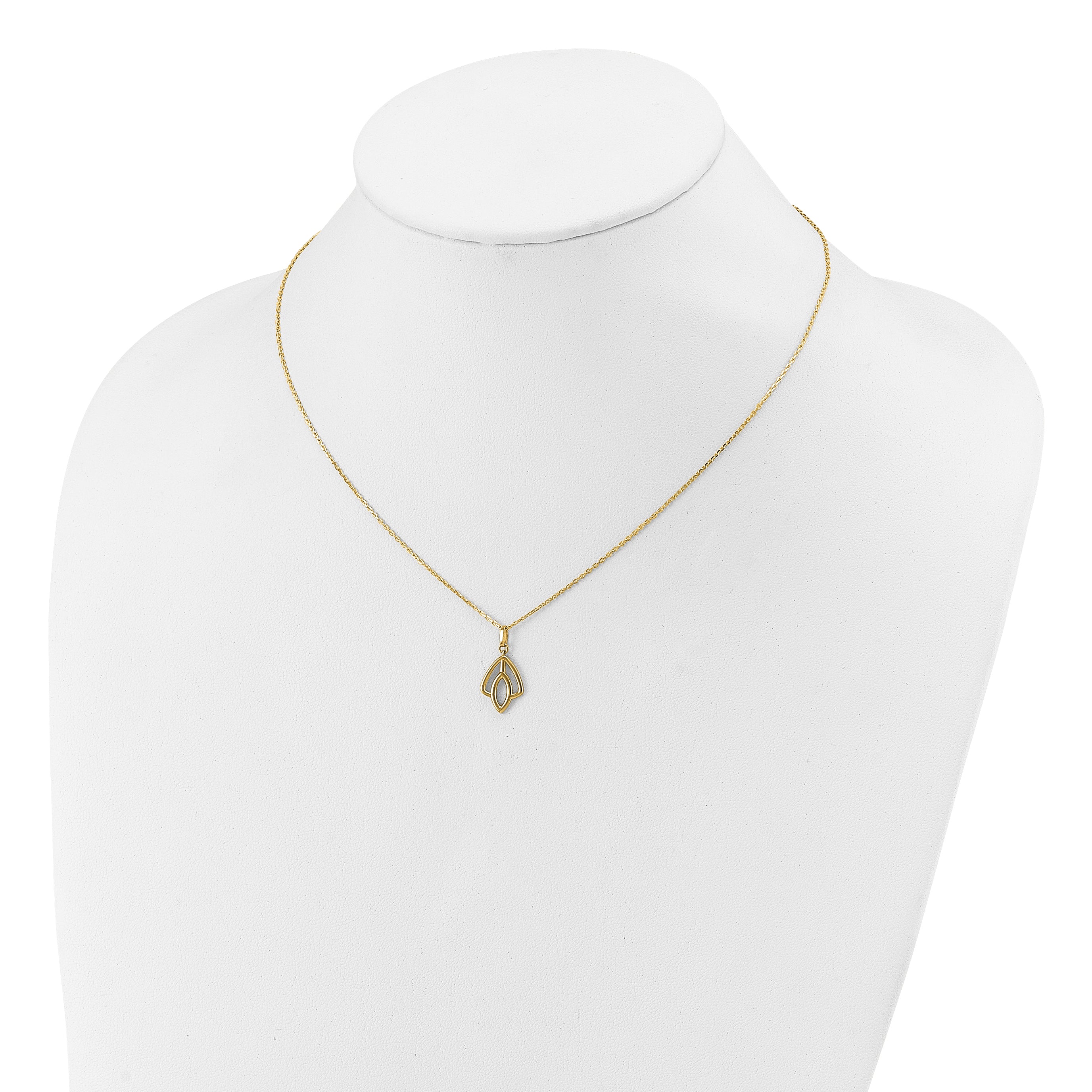 14K Polished Floral Pendant Necklace