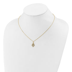 14K Polished Floral Pendant Necklace