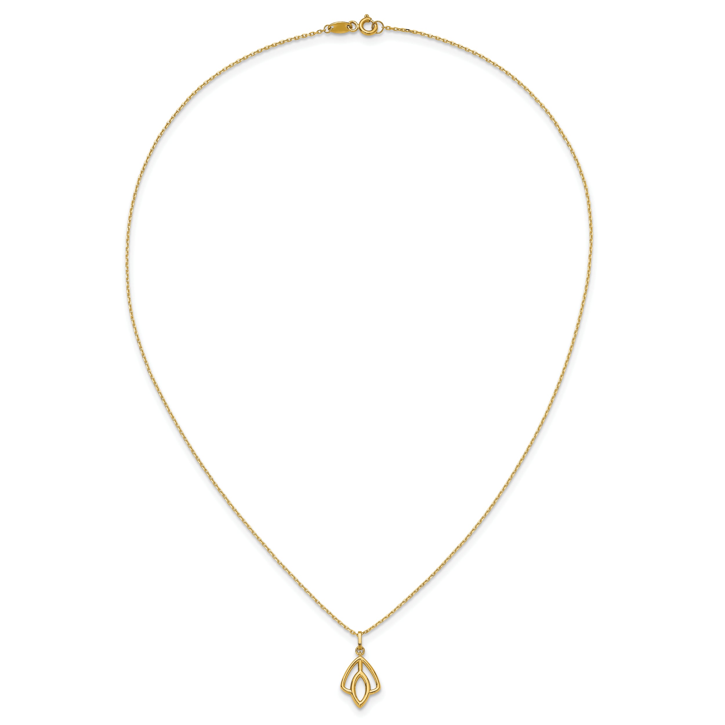14K Polished Floral Pendant Necklace
