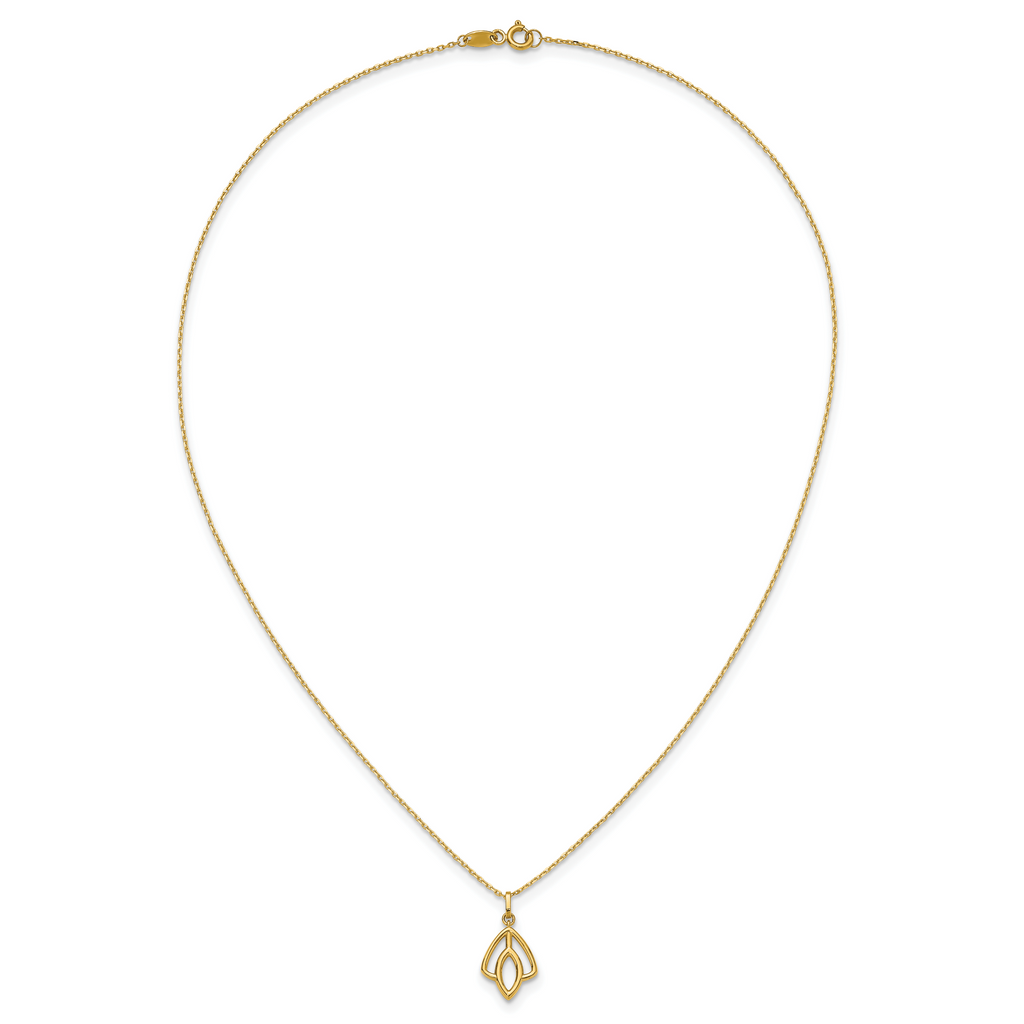 14K Polished Floral Pendant Necklace