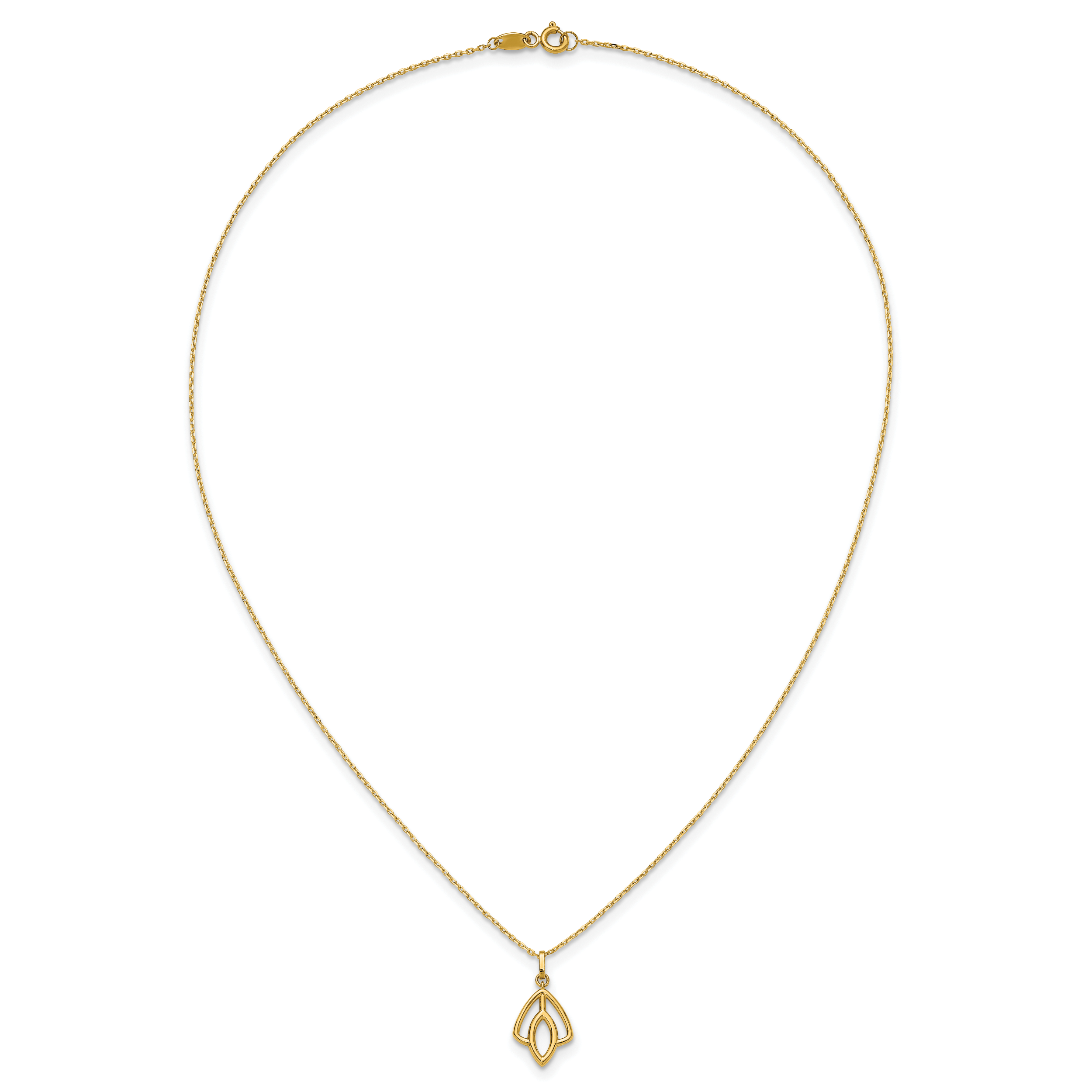 14K Polished Floral Pendant Necklace
