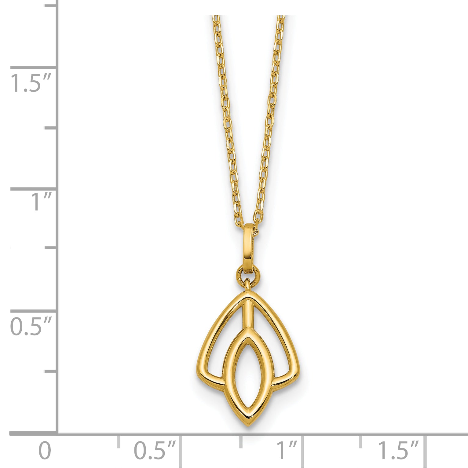 14K Polished Floral Pendant Necklace