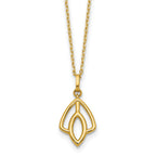 14K Polished Floral Pendant Necklace