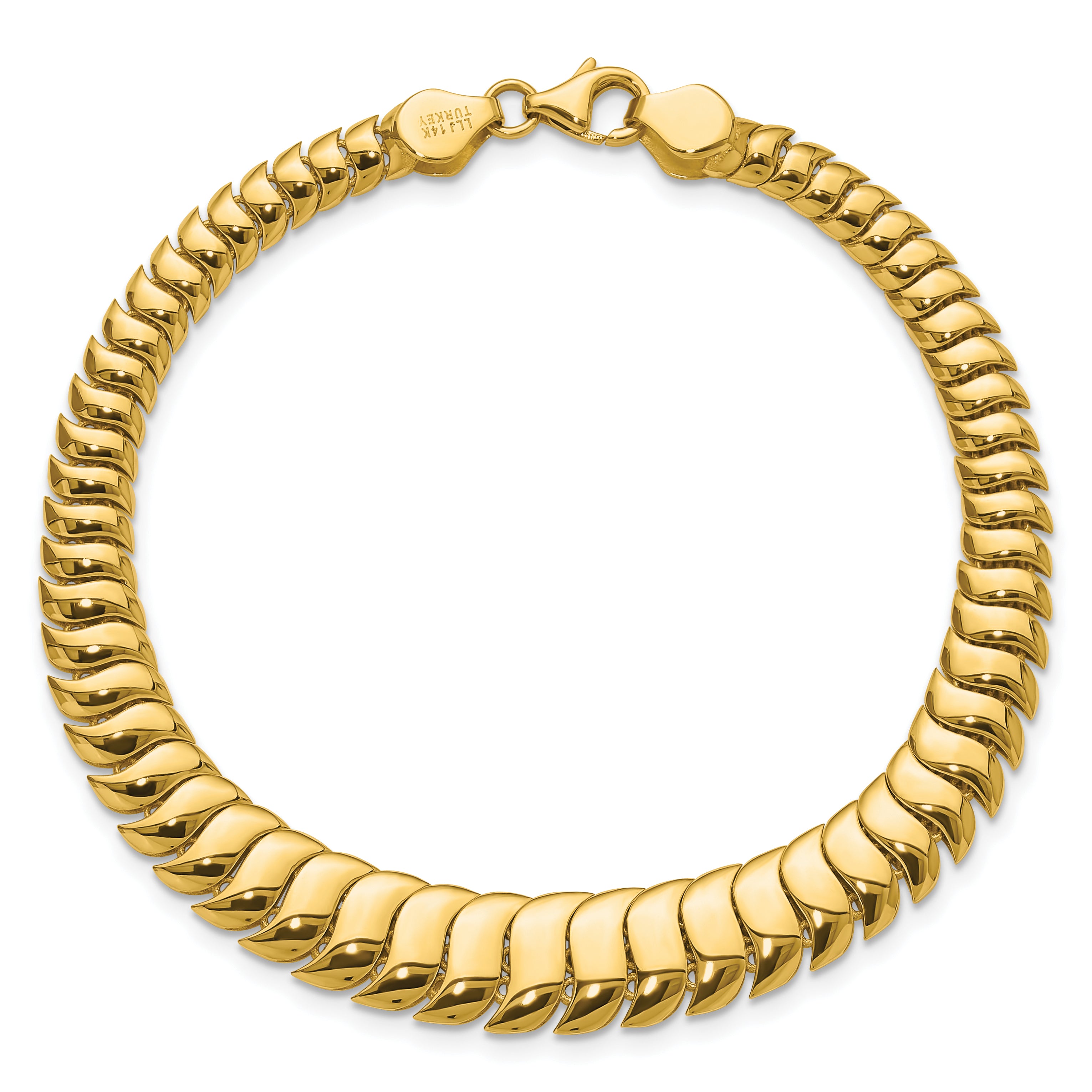 14K Polished Fancy Graduated Bracelet