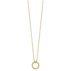 14K with Rhodium Polished Circle Necklace