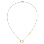 14K with Rhodium Polished Circle Necklace