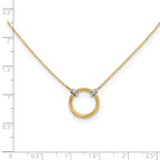 14K with Rhodium Polished Circle Necklace