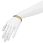 14K Polished/Diamond-cut Multi-strand Singapore Bracelet