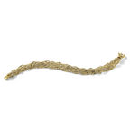 14K Polished/Diamond-cut Multi-strand Singapore Bracelet