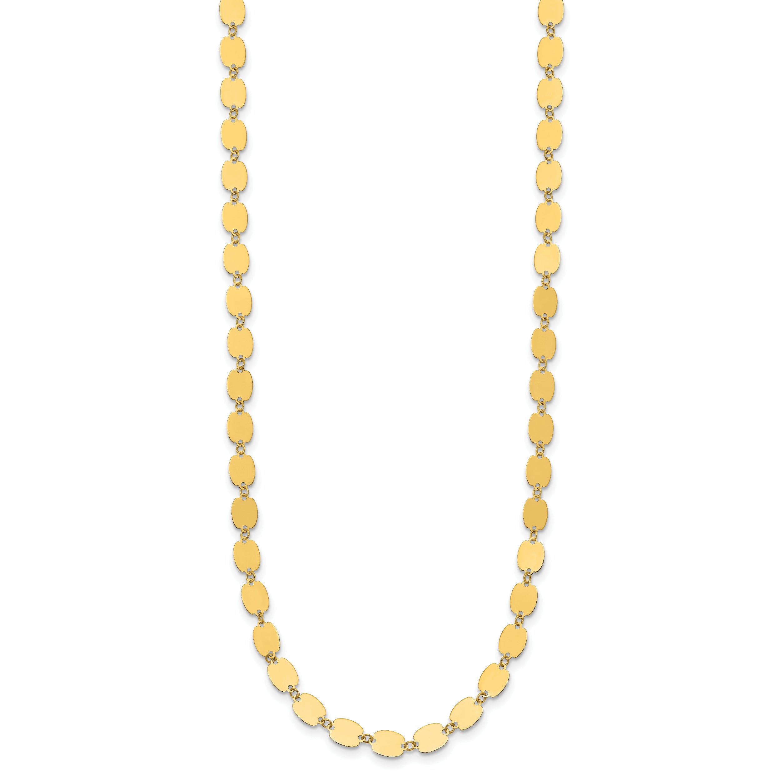 14K Polished Fancy Mirror Link Necklace