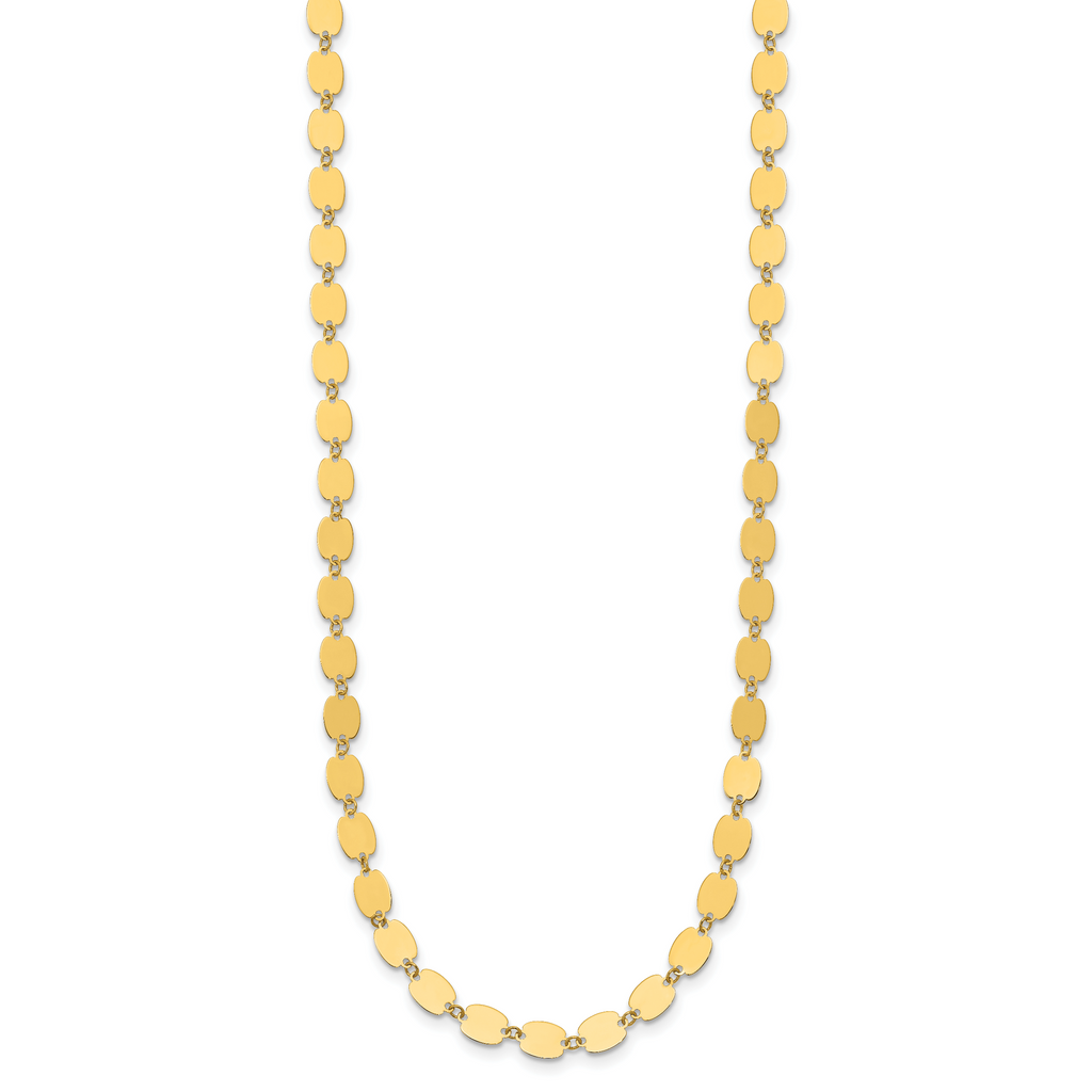 14K Polished Fancy Mirror Link Necklace