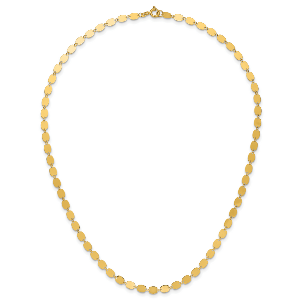 14K Polished Fancy Mirror Link Necklace