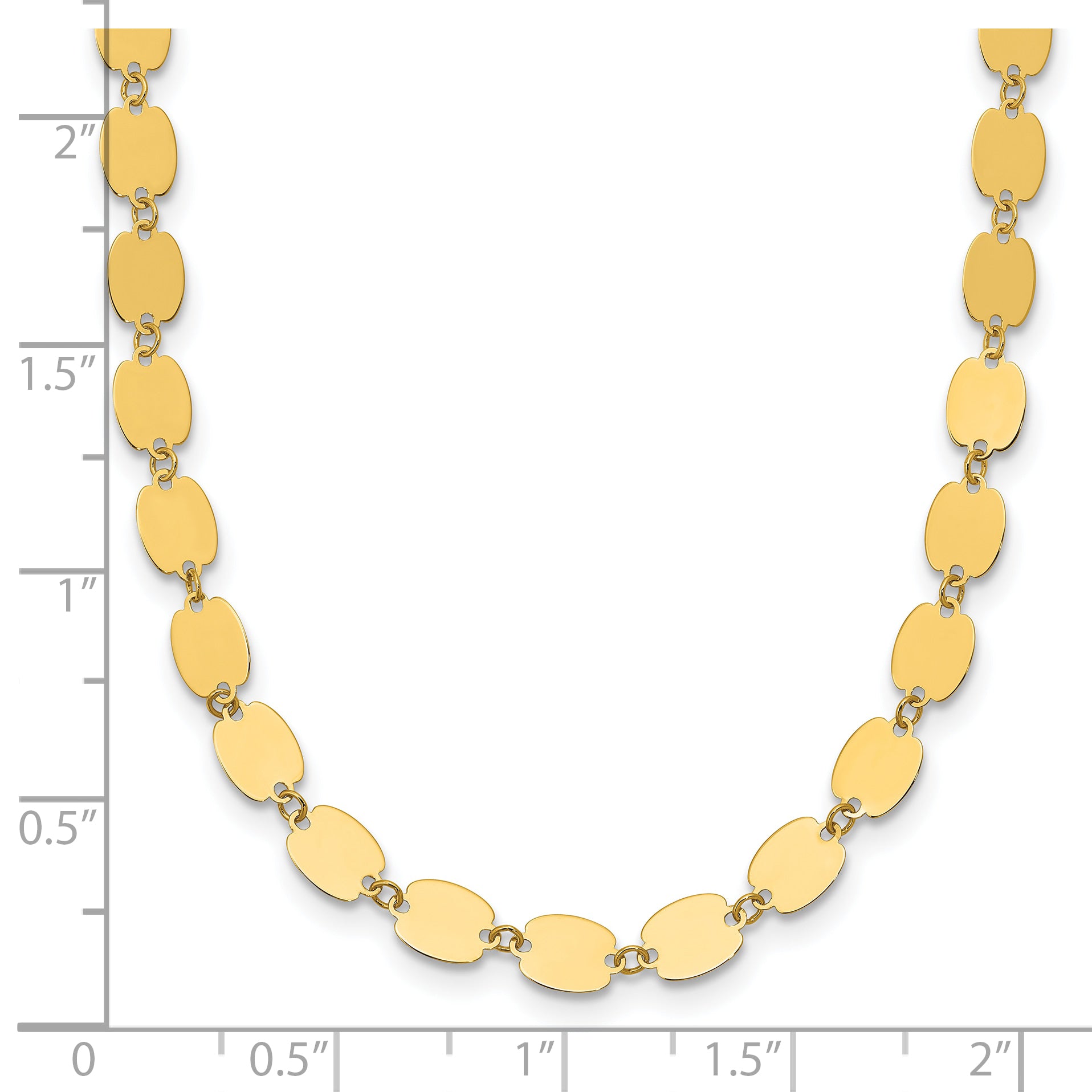 14K Polished Fancy Mirror Link Necklace