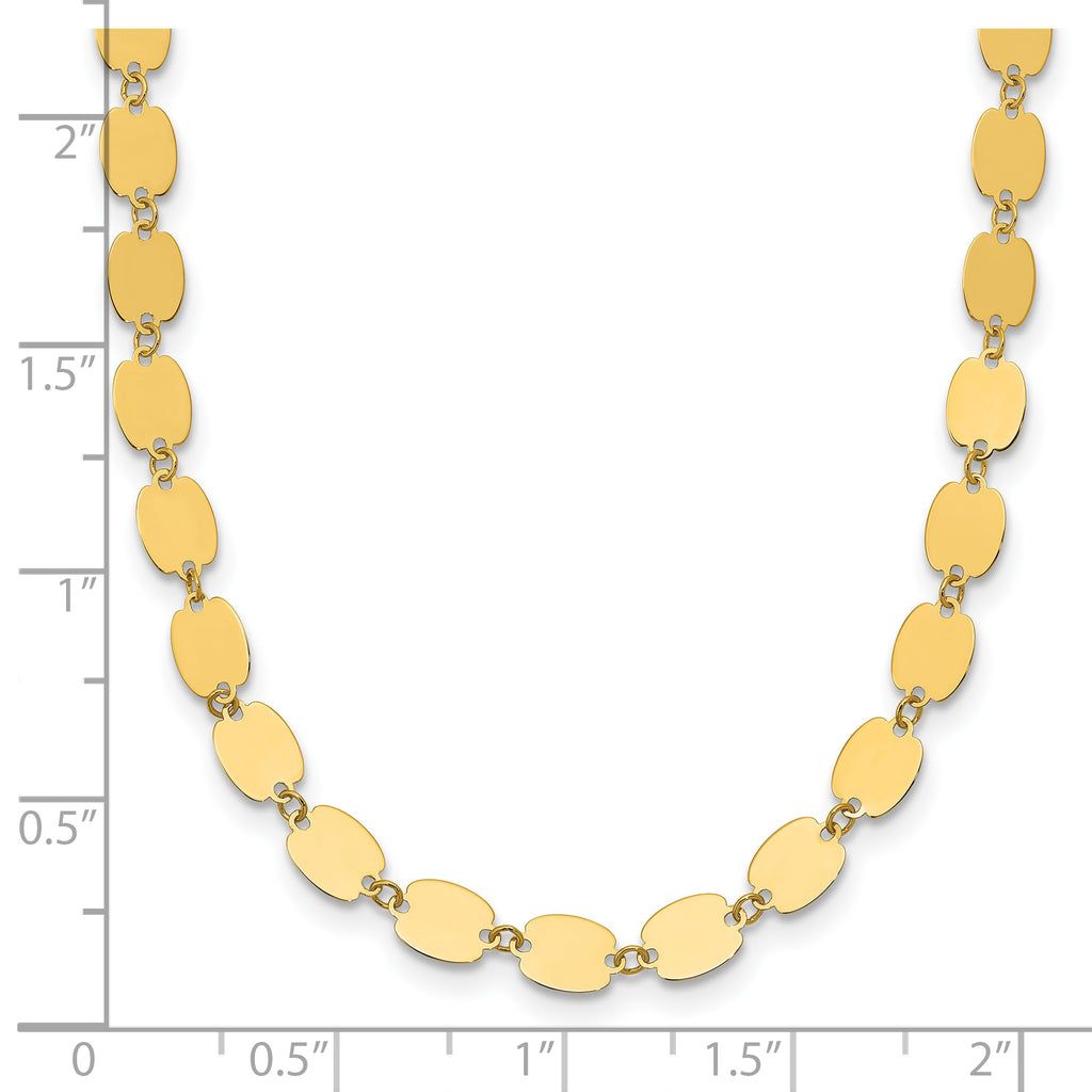 14K Polished Fancy Mirror Link Necklace