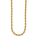 14K Polished/Textured/Dia-cut Twisted Link Necklace