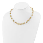 14K Polished Love Knot Fancy Paperclip Link Necklace