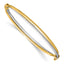 14K with Rhodium Polished Twist Hinged Bangle