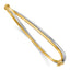 14K w/Rhodium Polished/Diamond-cut Twist Hinged Bangle