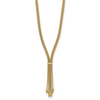 14K Polish/Texture/Dia-cut Fancy Drop Necklace